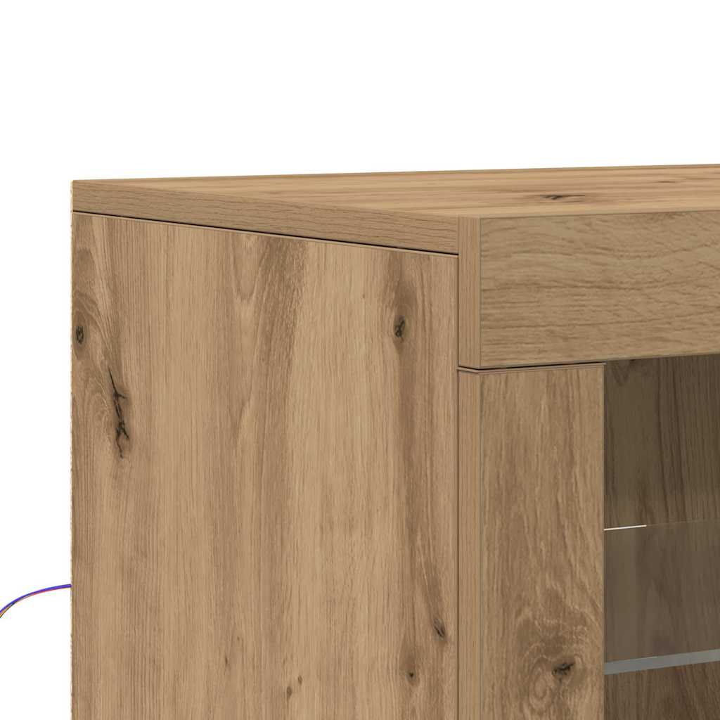 LED Sideboard Bruin 41 x 37 x 100 cm Bewerkt hout is nu te koop bij PeponiXL, paradijselijk wonen!