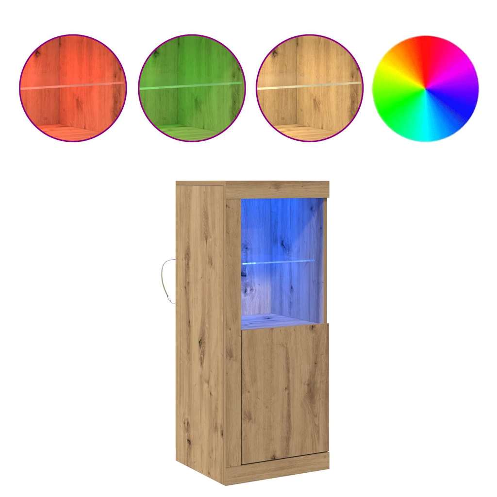 LED Sideboard Bruin 41 x 37 x 100 cm Bewerkt hout is nu te koop bij PeponiXL, paradijselijk wonen!