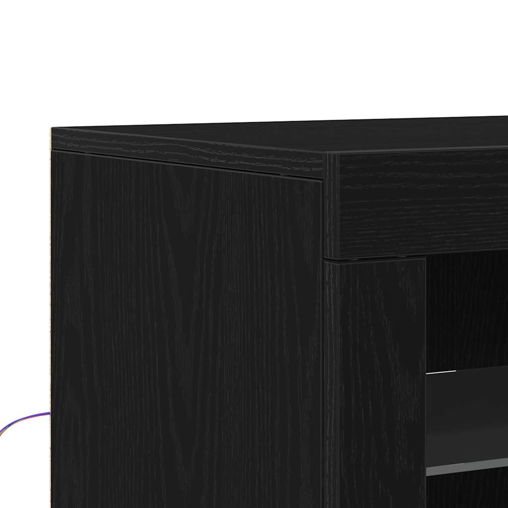 LED Sideboard Zwart 41 x 37 x 100 cm Bewerkt hout is nu te koop bij PeponiXL, paradijselijk wonen!