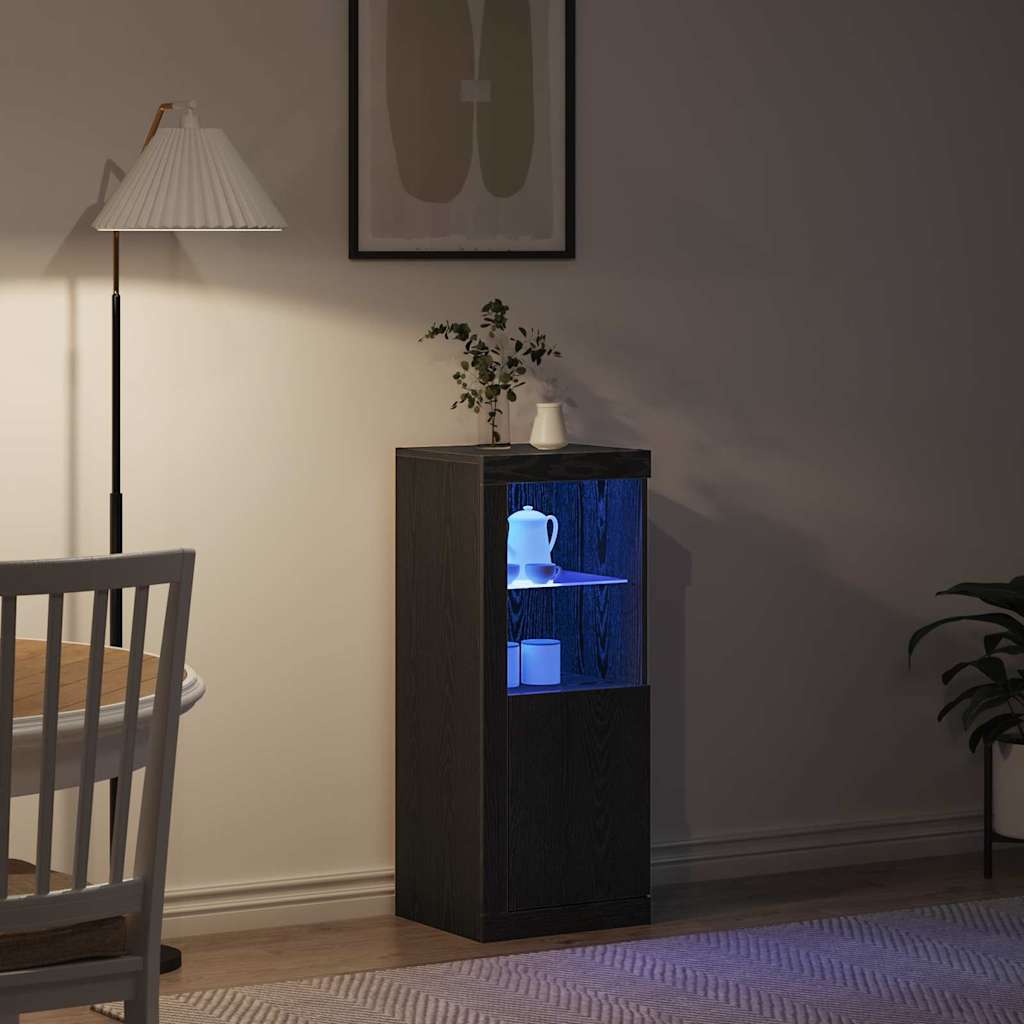 LED Sideboard Zwart 41 x 37 x 100 cm Bewerkt hout is nu te koop bij PeponiXL, paradijselijk wonen!