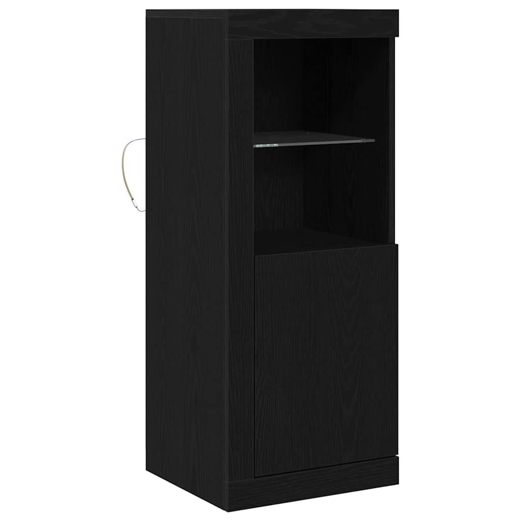 LED Sideboard Zwart 41 x 37 x 100 cm Bewerkt hout is nu te koop bij PeponiXL, paradijselijk wonen!