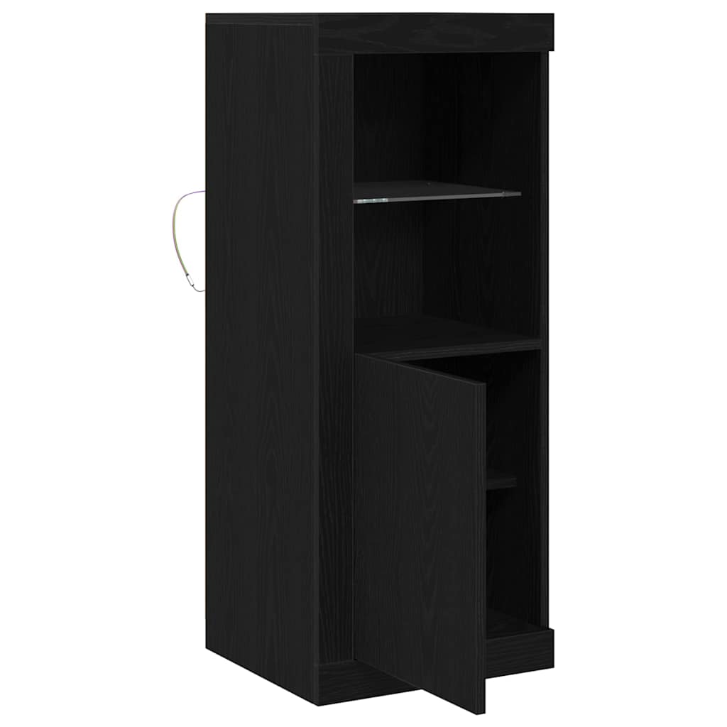 LED Sideboard Zwart 41 x 37 x 100 cm Bewerkt hout is nu te koop bij PeponiXL, paradijselijk wonen!