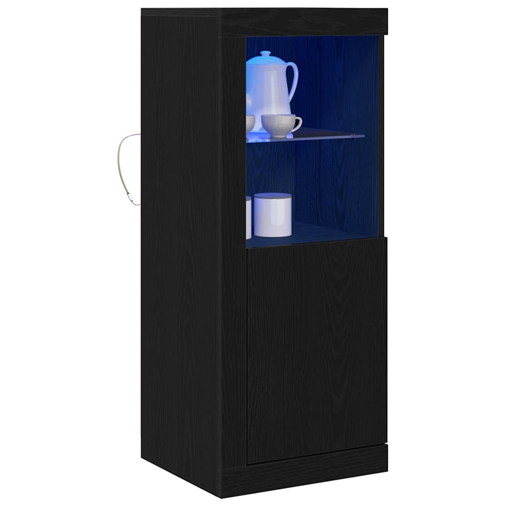 LED Sideboard Zwart 41 x 37 x 100 cm Bewerkt hout is nu te koop bij PeponiXL, paradijselijk wonen!
