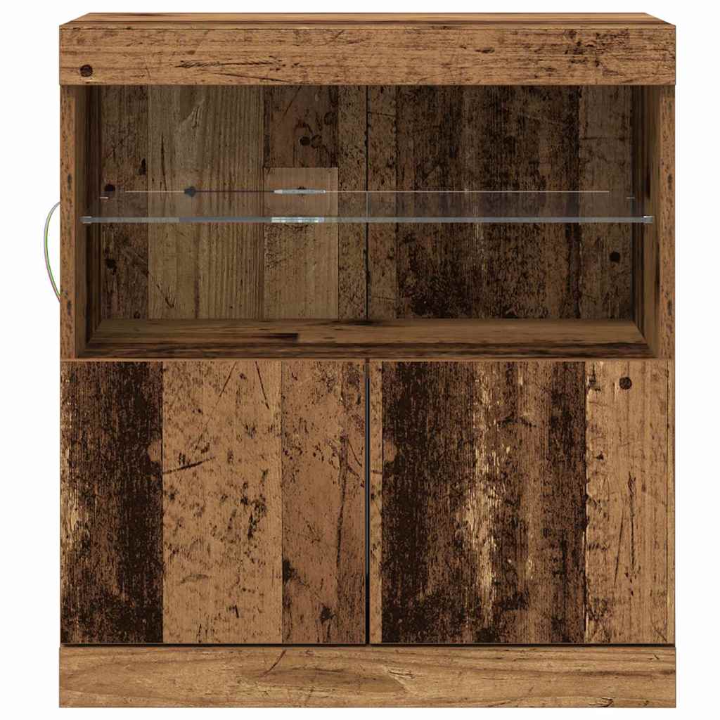 LED Sideboard Bruin 60,5 x 37 x 67 cm Bewerkt hout is nu te koop bij PeponiXL, paradijselijk wonen!