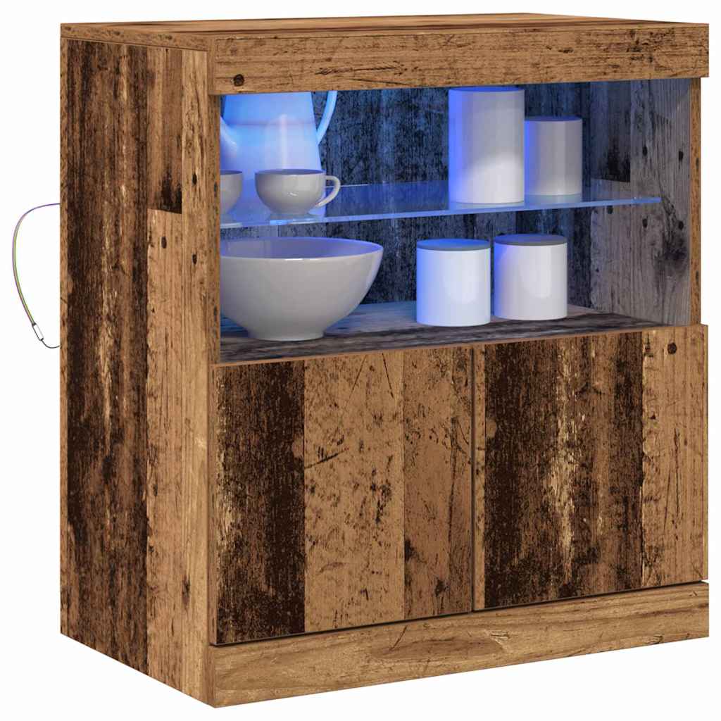 LED Sideboard Bruin 60,5 x 37 x 67 cm Bewerkt hout is nu te koop bij PeponiXL, paradijselijk wonen!