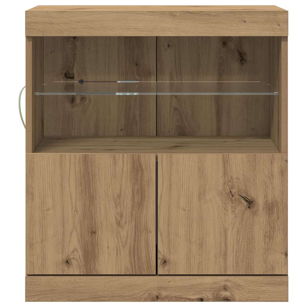 LED Sideboard Bruin 60,5 x 37 x 67 cm Bewerkt hout is nu te koop bij PeponiXL, paradijselijk wonen!