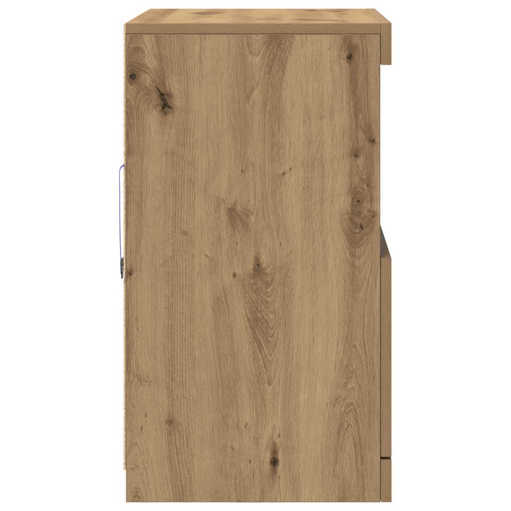 LED Sideboard Bruin 60,5 x 37 x 67 cm Bewerkt hout is nu te koop bij PeponiXL, paradijselijk wonen!
