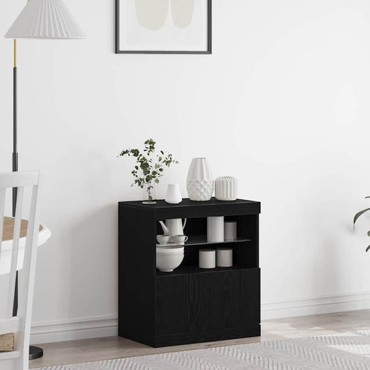 LED Sideboard Zwart 60,5 x 37 x 67 cm Bewerkt hout is nu te koop bij PeponiXL, paradijselijk wonen!