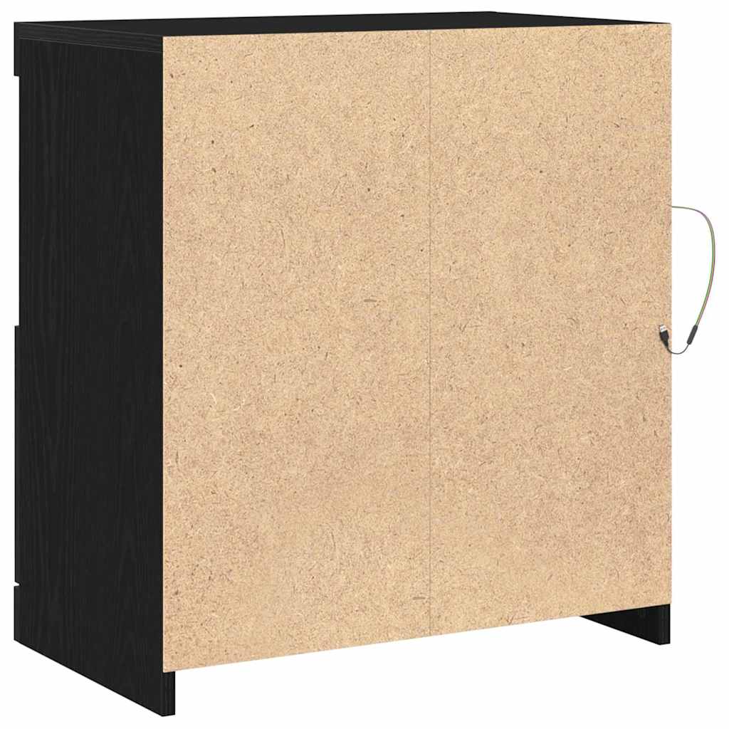 LED Sideboard Zwart 60,5 x 37 x 67 cm Bewerkt hout is nu te koop bij PeponiXL, paradijselijk wonen!