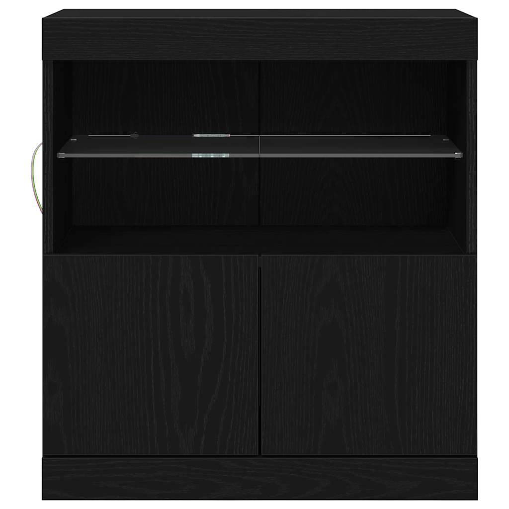 LED Sideboard Zwart 60,5 x 37 x 67 cm Bewerkt hout is nu te koop bij PeponiXL, paradijselijk wonen!
