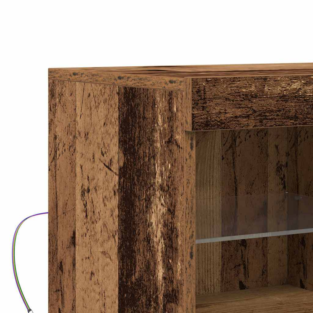 LED Sideboard Bruin 81 x 37 x 66,5 cm Bewerkt hout is nu te koop bij PeponiXL, paradijselijk wonen!