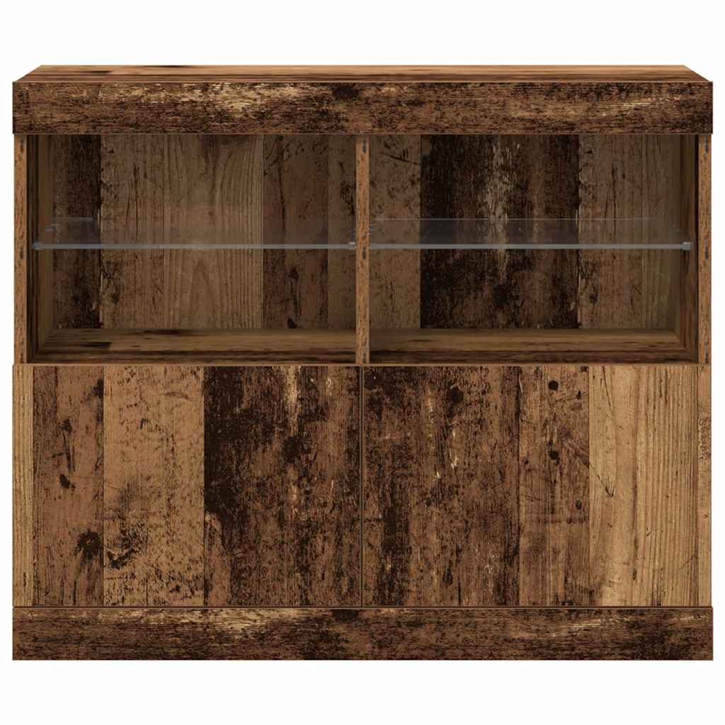 LED Sideboard Bruin 81 x 37 x 66,5 cm Bewerkt hout is nu te koop bij PeponiXL, paradijselijk wonen!