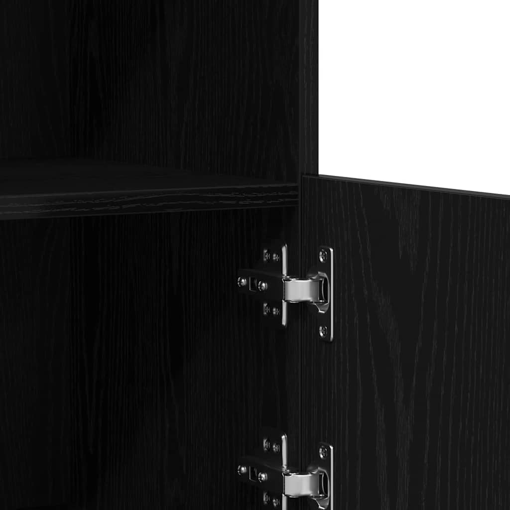 LED Sideboard Zwart 81 x 37 x 66,5 cm Bewerkt hout is nu te koop bij PeponiXL, paradijselijk wonen!