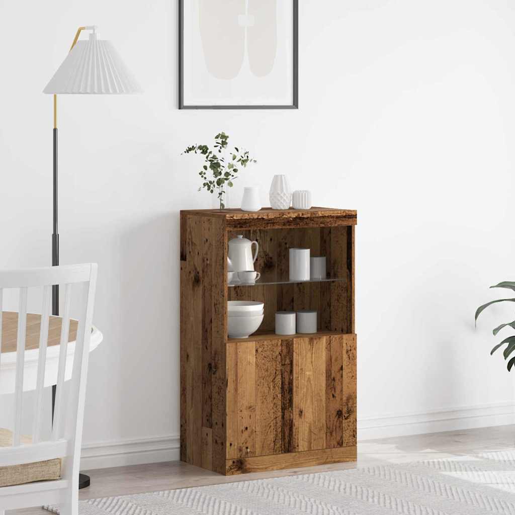 LED Sideboard Bruin 60 x 37 x 100 cm Bewerkt hout is nu te koop bij PeponiXL, paradijselijk wonen!