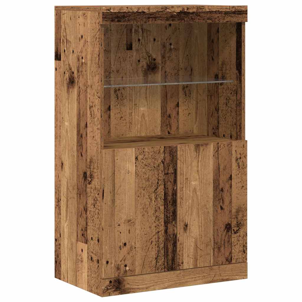 LED Sideboard Bruin 60 x 37 x 100 cm Bewerkt hout is nu te koop bij PeponiXL, paradijselijk wonen!