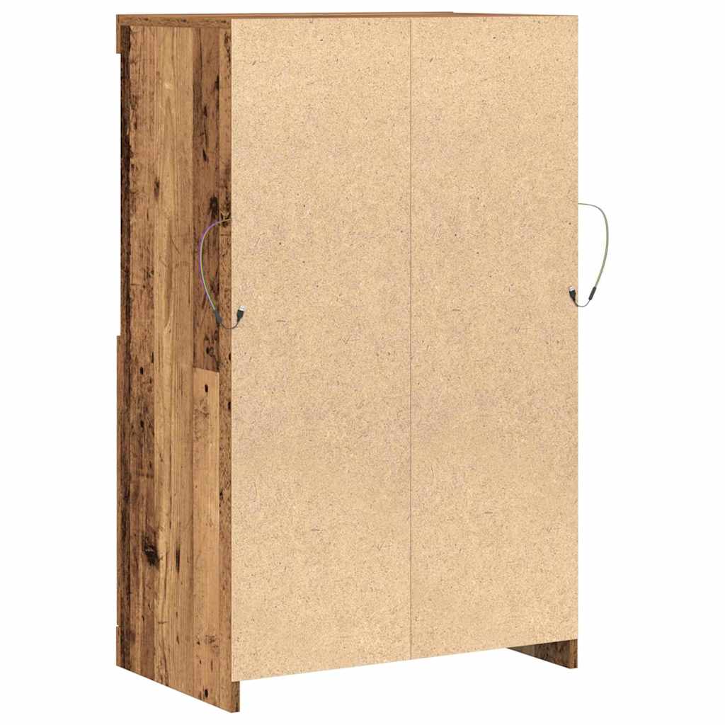 LED Sideboard Bruin 60 x 37 x 100 cm Bewerkt hout is nu te koop bij PeponiXL, paradijselijk wonen!