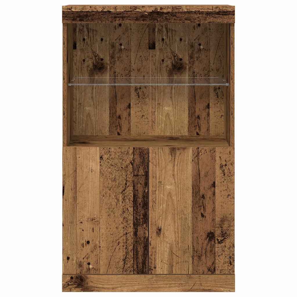 LED Sideboard Bruin 60 x 37 x 100 cm Bewerkt hout is nu te koop bij PeponiXL, paradijselijk wonen!