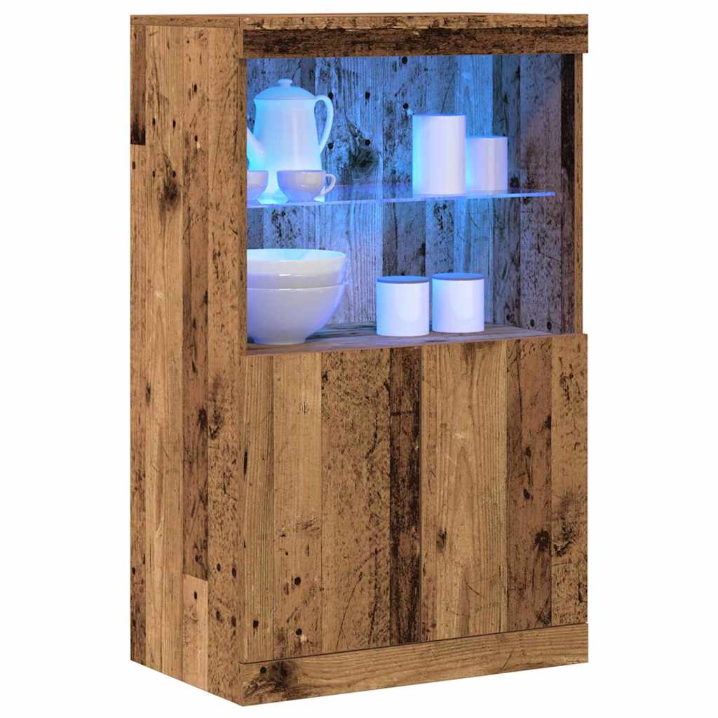 LED Sideboard Bruin 60 x 37 x 100 cm Bewerkt hout is nu te koop bij PeponiXL, paradijselijk wonen!