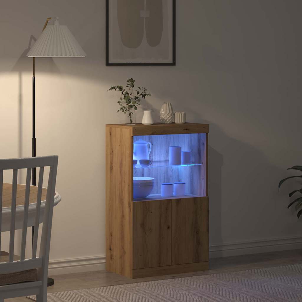 LED Sideboard Bruin 60 x 37 x 100 cm Bewerkt hout is nu te koop bij PeponiXL, paradijselijk wonen!