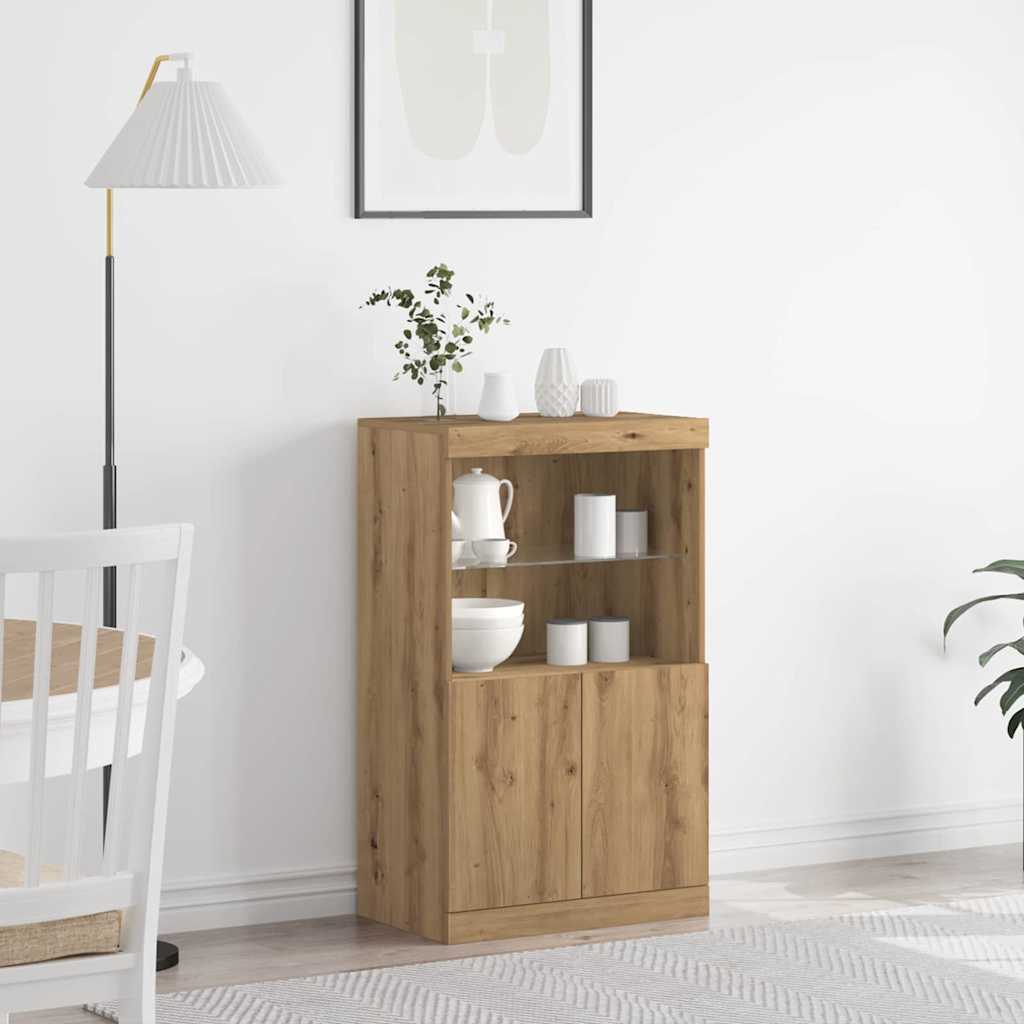 LED Sideboard Bruin 60 x 37 x 100 cm Bewerkt hout is nu te koop bij PeponiXL, paradijselijk wonen!