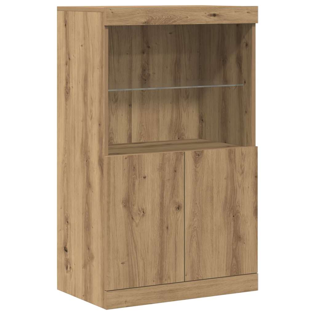 LED Sideboard Bruin 60 x 37 x 100 cm Bewerkt hout is nu te koop bij PeponiXL, paradijselijk wonen!