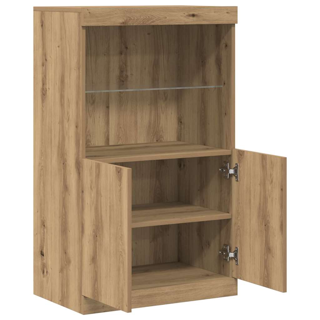 LED Sideboard Bruin 60 x 37 x 100 cm Bewerkt hout is nu te koop bij PeponiXL, paradijselijk wonen!