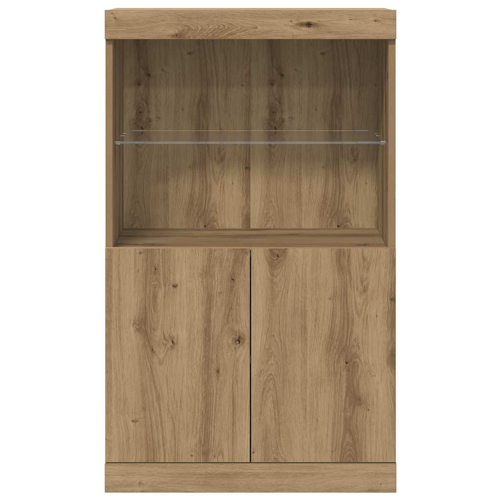 LED Sideboard Bruin 60 x 37 x 100 cm Bewerkt hout is nu te koop bij PeponiXL, paradijselijk wonen!