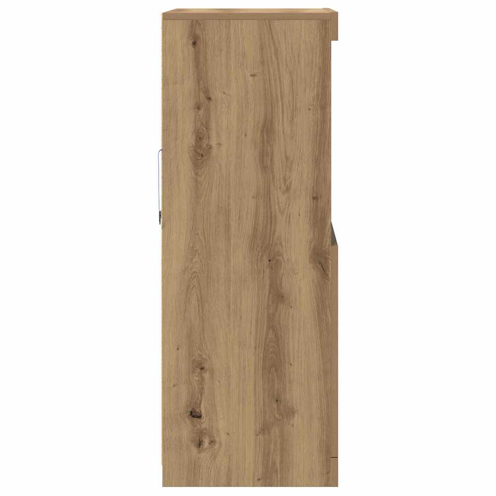 LED Sideboard Bruin 60 x 37 x 100 cm Bewerkt hout is nu te koop bij PeponiXL, paradijselijk wonen!