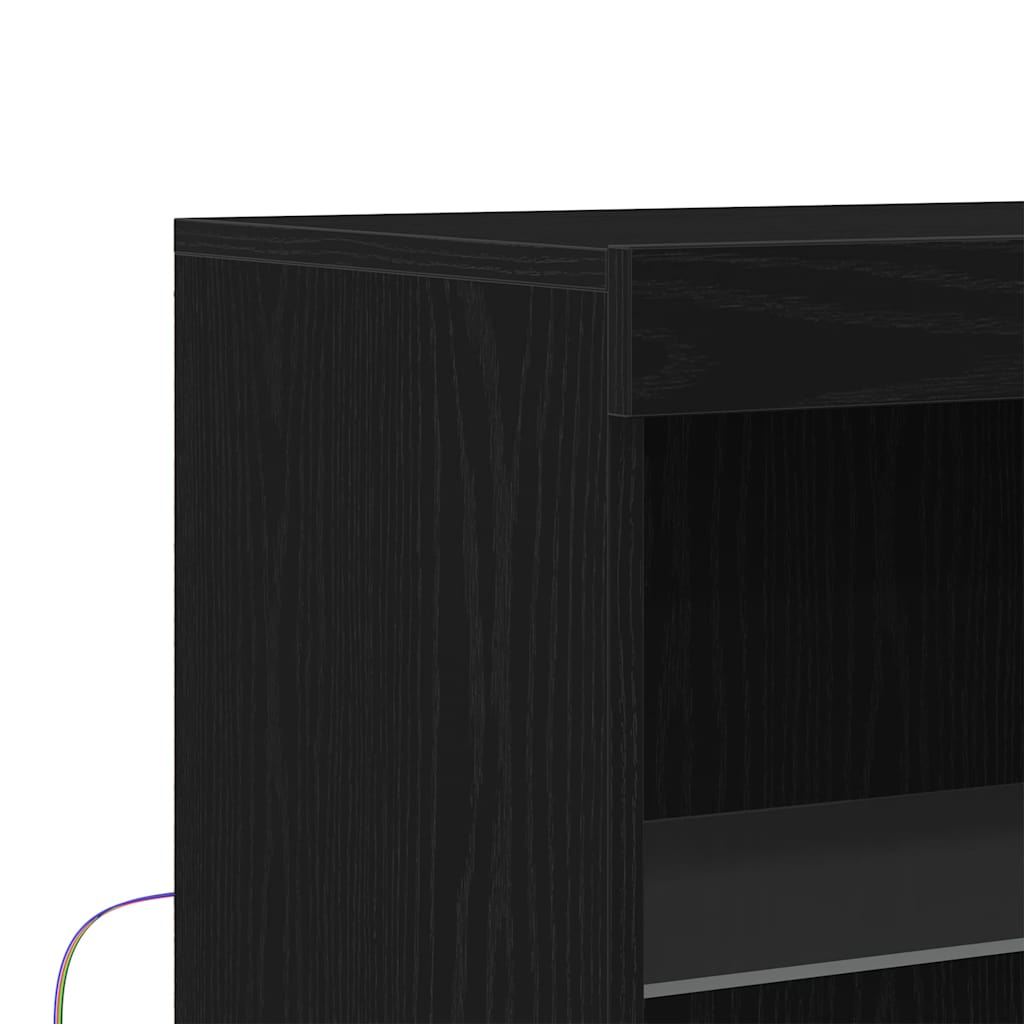 LED Sideboard Zwart 60 x 37 x 100 cm Bewerkt hout is nu te koop bij PeponiXL, paradijselijk wonen!