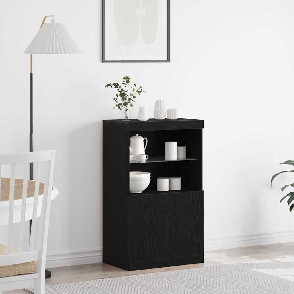 LED Sideboard Zwart 60 x 37 x 100 cm Bewerkt hout is nu te koop bij PeponiXL, paradijselijk wonen!