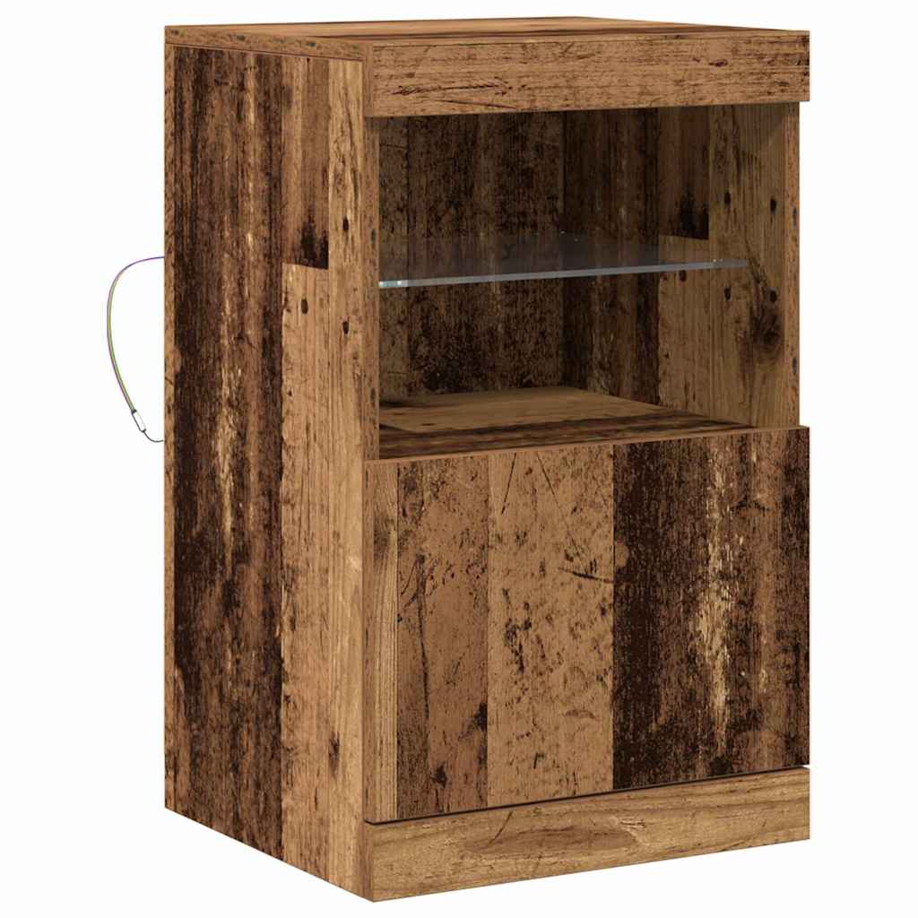 LED Sideboard Oudhout 41 x 37 x 67 cm Bewerkt hout is nu te koop bij PeponiXL, paradijselijk wonen!