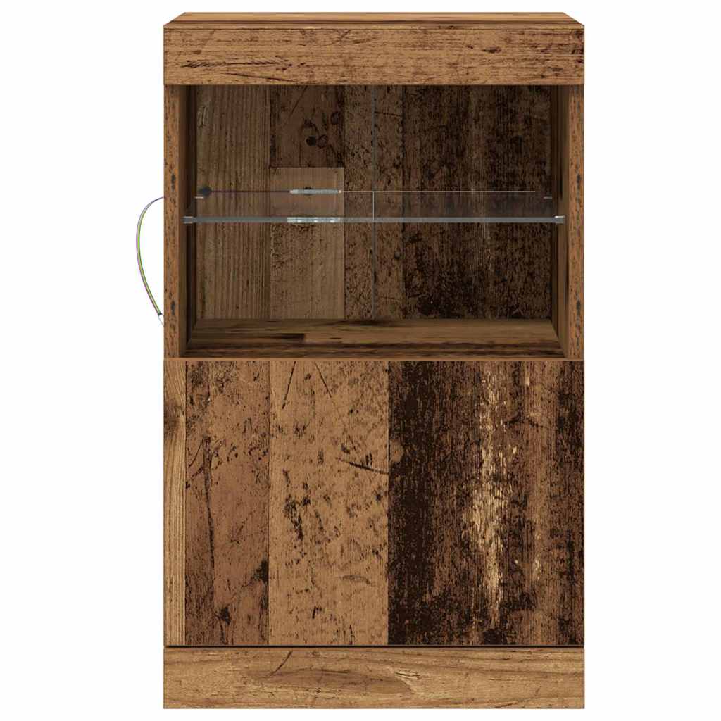 LED Sideboard Oudhout 41 x 37 x 67 cm Bewerkt hout is nu te koop bij PeponiXL, paradijselijk wonen!