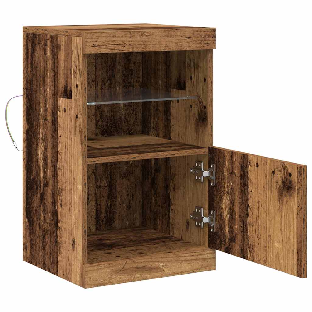 LED Sideboard Oudhout 41 x 37 x 67 cm Bewerkt hout is nu te koop bij PeponiXL, paradijselijk wonen!
