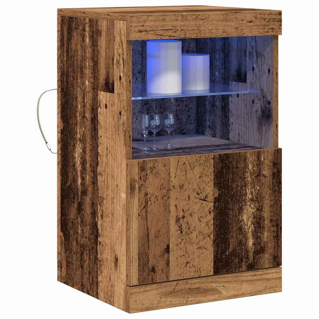 LED Sideboard Oudhout 41 x 37 x 67 cm Bewerkt hout is nu te koop bij PeponiXL, paradijselijk wonen!
