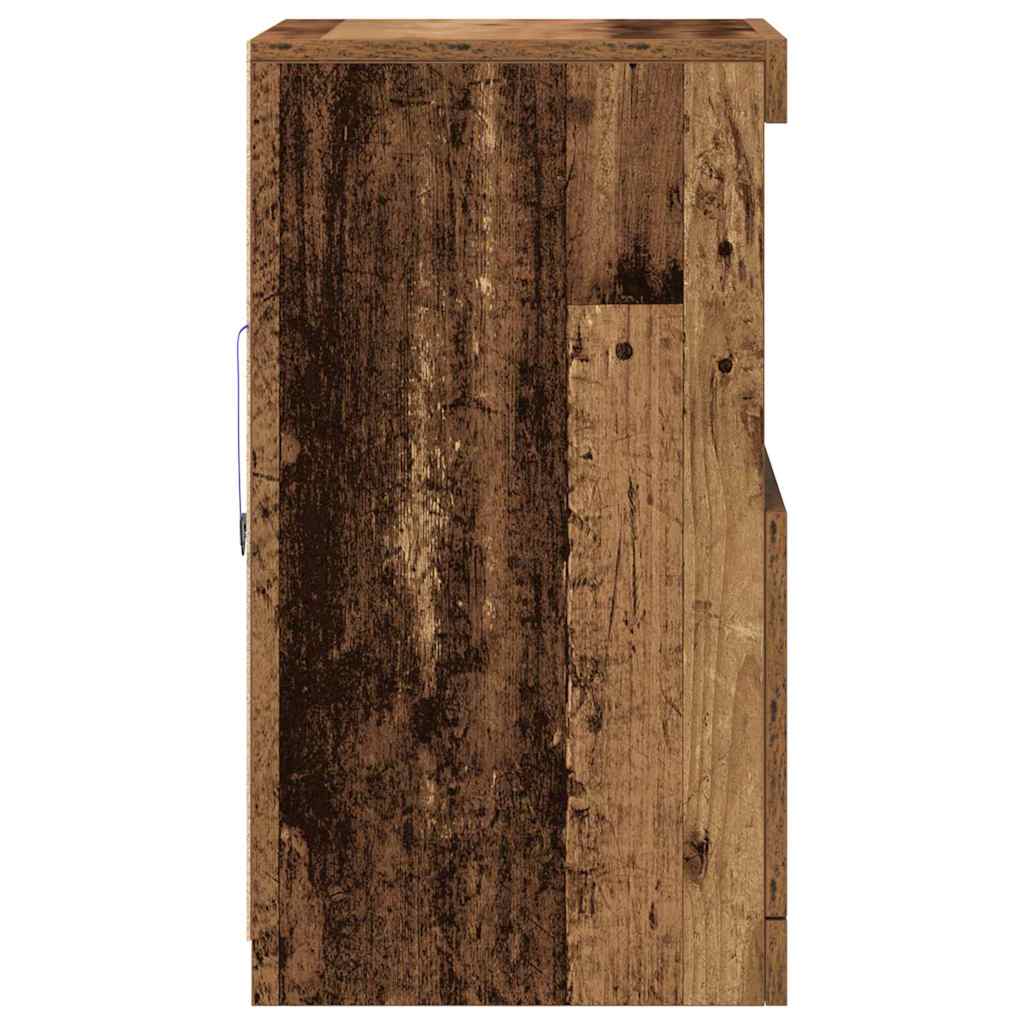 LED Sideboard Oudhout 41 x 37 x 67 cm Bewerkt hout is nu te koop bij PeponiXL, paradijselijk wonen!