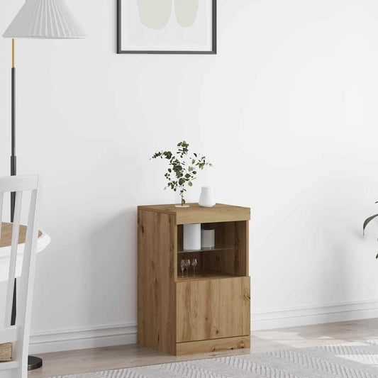 LED Sideboard Artisan Eiken 41 x 37 x 67 cm Bewerkt hout is nu te koop bij PeponiXL, paradijselijk wonen!