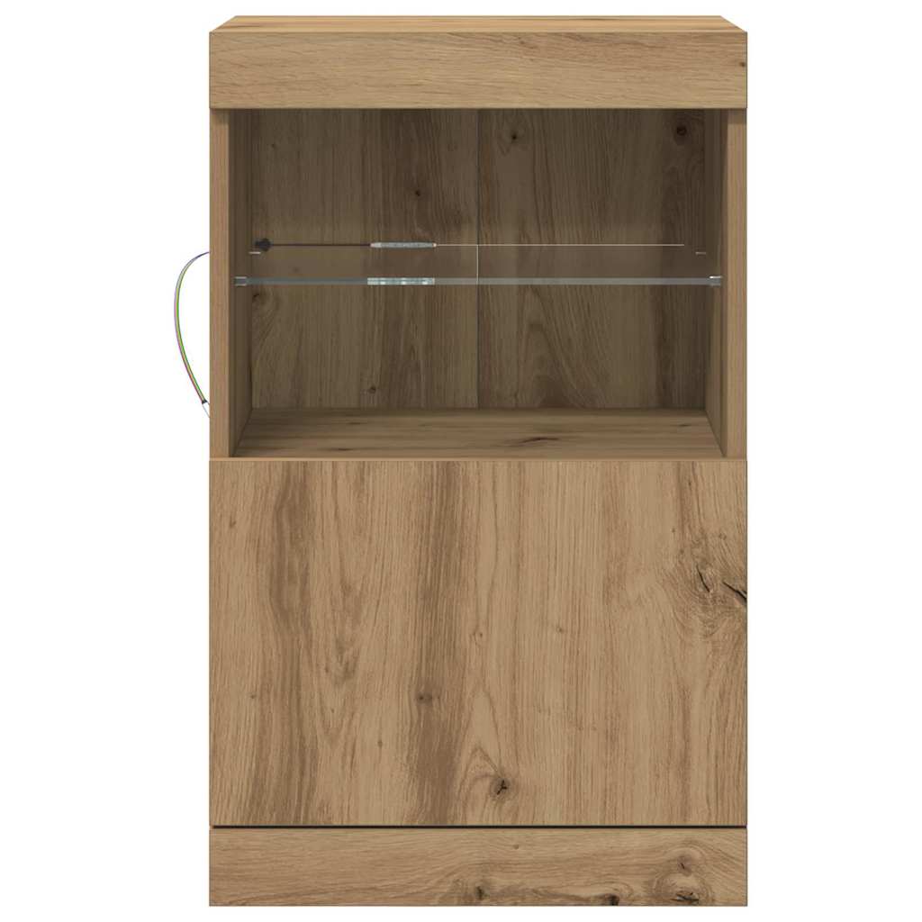 LED Sideboard Artisan Eiken 41 x 37 x 67 cm Bewerkt hout is nu te koop bij PeponiXL, paradijselijk wonen!