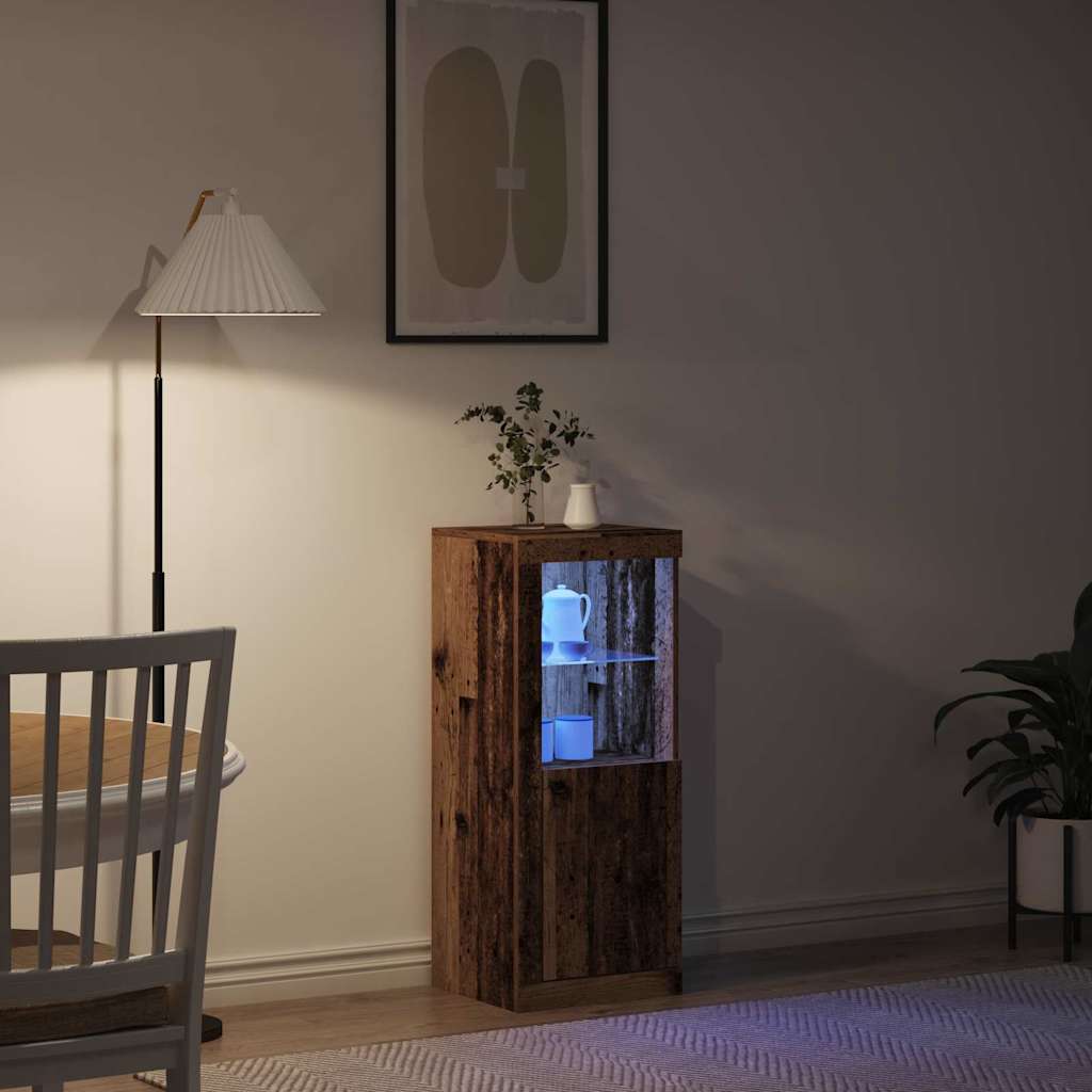 LED Sideboard Oudhout 41 x 37 x 100 cm Bewerkt hout is nu te koop bij PeponiXL, paradijselijk wonen!