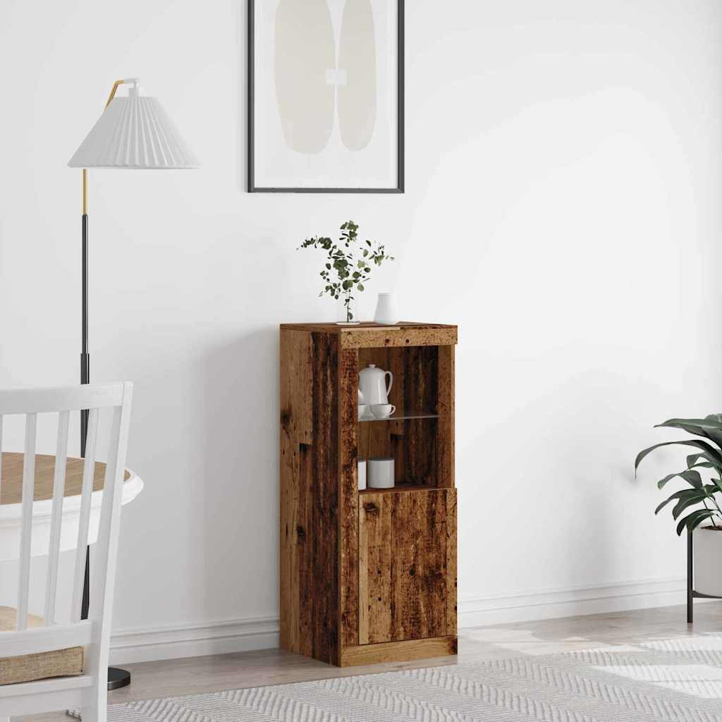 LED Sideboard Oudhout 41 x 37 x 100 cm Bewerkt hout is nu te koop bij PeponiXL, paradijselijk wonen!