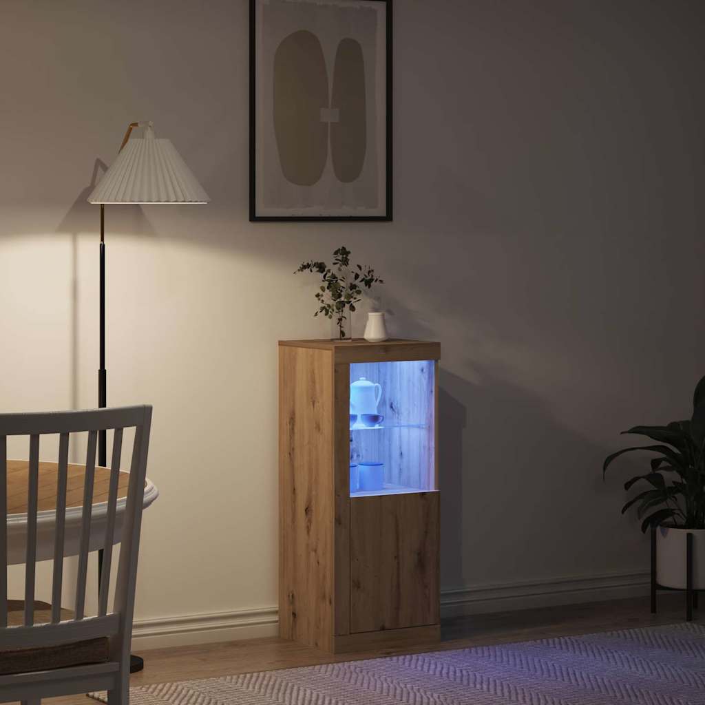 LED Sideboard Artisan Eiken 41 x 37 x 100 cm Bewerkt hout is nu te koop bij PeponiXL, paradijselijk wonen!