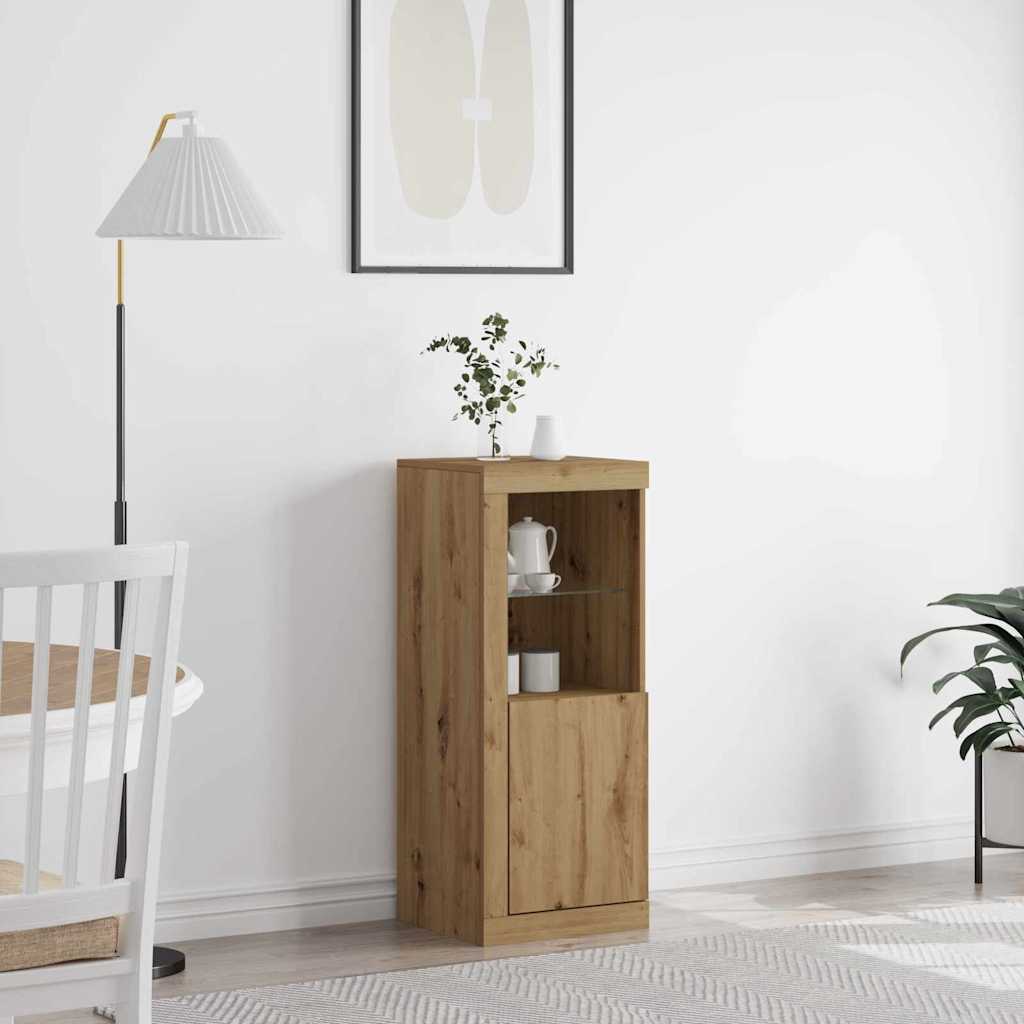 LED Sideboard Artisan Eiken 41 x 37 x 100 cm Bewerkt hout is nu te koop bij PeponiXL, paradijselijk wonen!