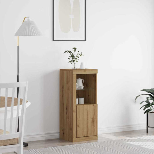 LED Sideboard Artisan Eiken 41 x 37 x 100 cm Bewerkt hout