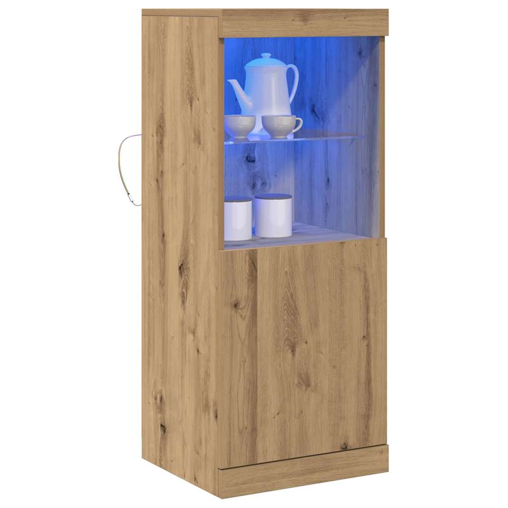 LED Sideboard Artisan Eiken 41 x 37 x 100 cm Bewerkt hout is nu te koop bij PeponiXL, paradijselijk wonen!