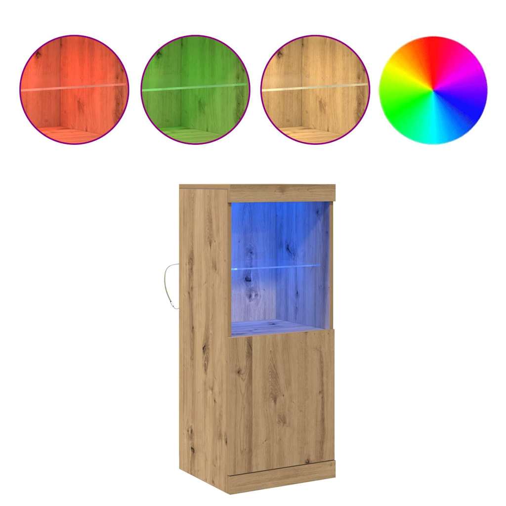 LED Sideboard Artisan Eiken 41 x 37 x 100 cm Bewerkt hout is nu te koop bij PeponiXL, paradijselijk wonen!