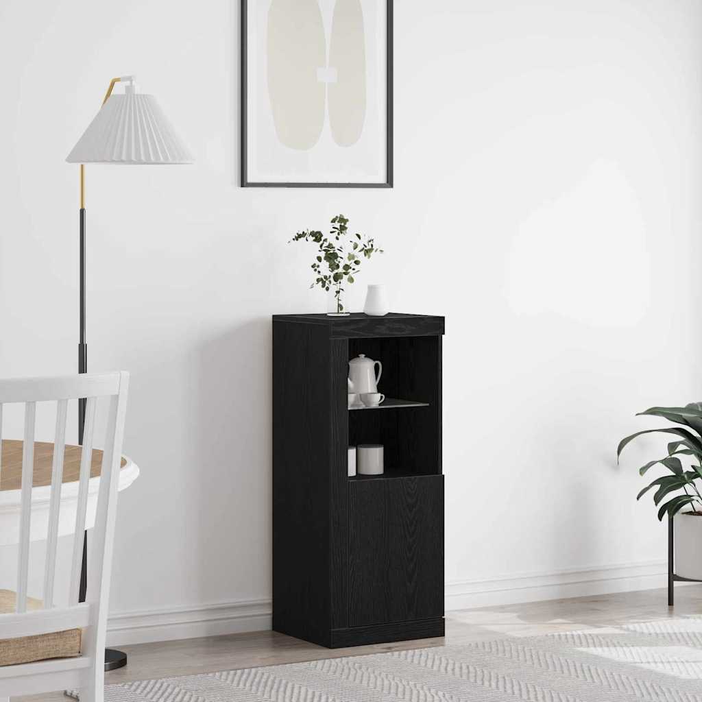 LED Sideboard Zwart Eiken 41 x 37 x 100 cm Bewerkt hout is nu te koop bij PeponiXL, paradijselijk wonen!