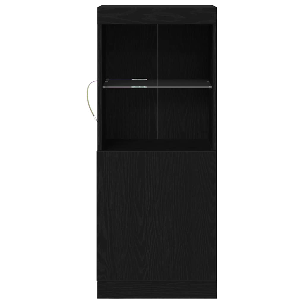LED Sideboard Zwart Eiken 41 x 37 x 100 cm Bewerkt hout is nu te koop bij PeponiXL, paradijselijk wonen!
