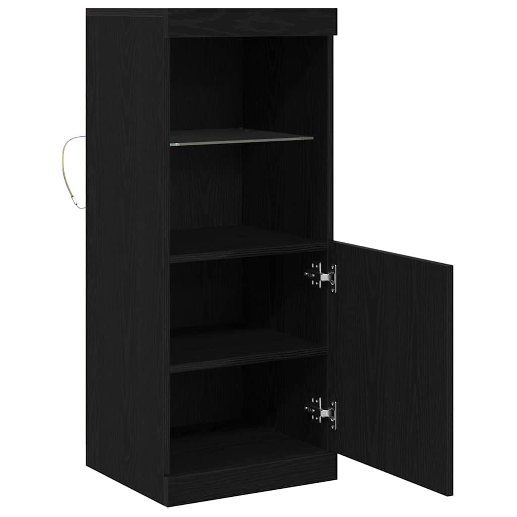 LED Sideboard Zwart Eiken 41 x 37 x 100 cm Bewerkt hout is nu te koop bij PeponiXL, paradijselijk wonen!