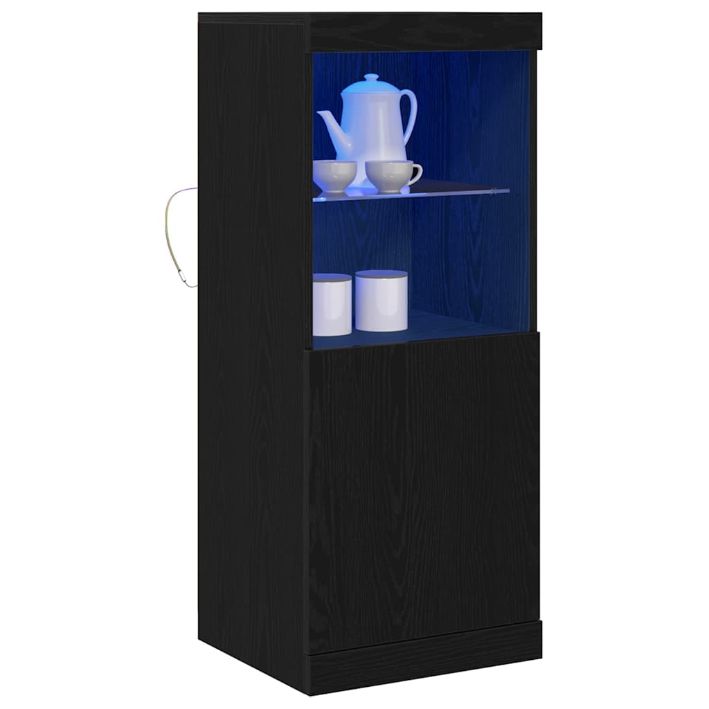 LED Sideboard Zwart Eiken 41 x 37 x 100 cm Bewerkt hout is nu te koop bij PeponiXL, paradijselijk wonen!
