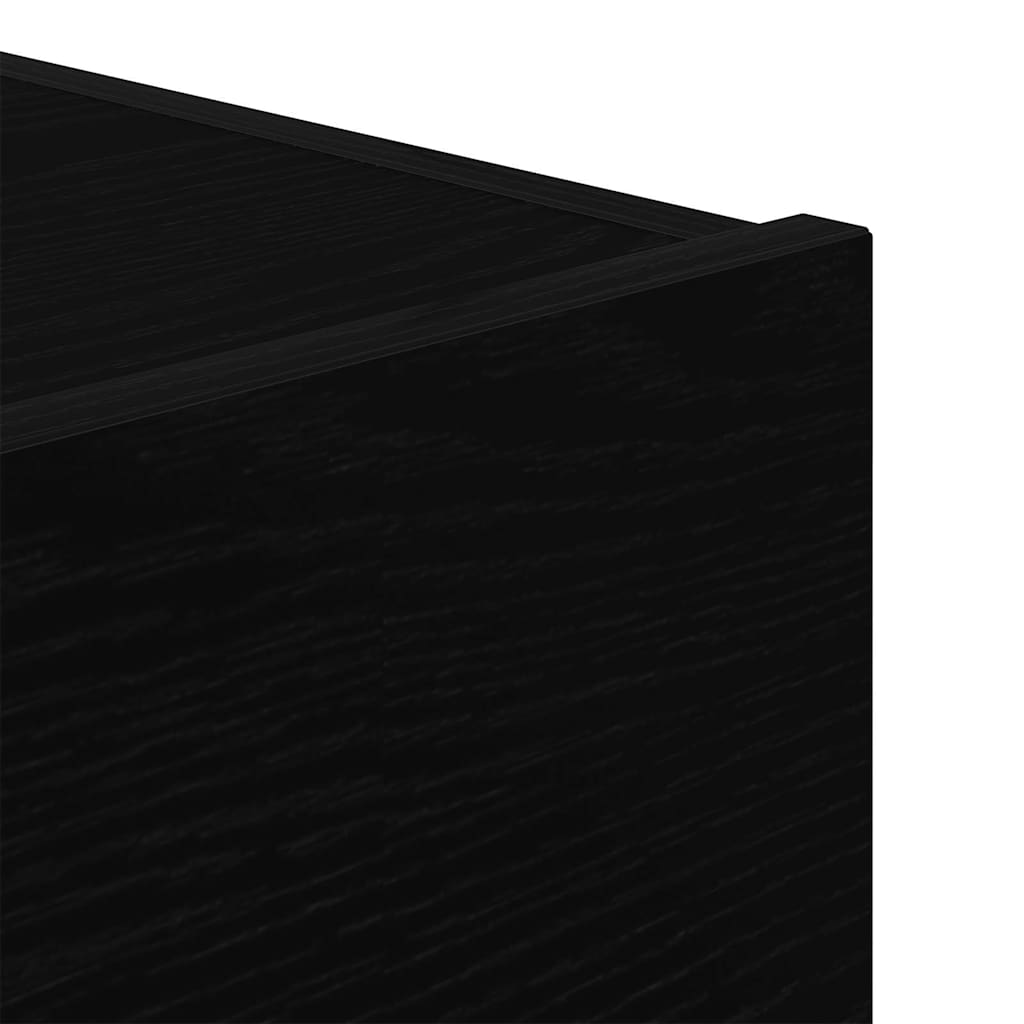 Nachtkastje met lade Zwart Eiken 45 x 40 x 55 cm Bewerkt hout is nu te koop bij PeponiXL, paradijselijk wonen!