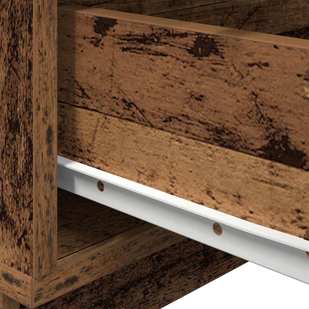 Nachtkastje met lade Oudhout 70 x 36 x 40,5 cm Bewerkt hout is nu te koop bij PeponiXL, paradijselijk wonen!
